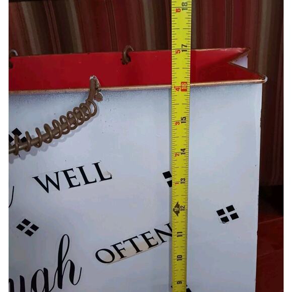 Metal Gift Bag Candle Holder Christmas Decor Live Laugh Love Holiday 16"H - Picture 8 of 16